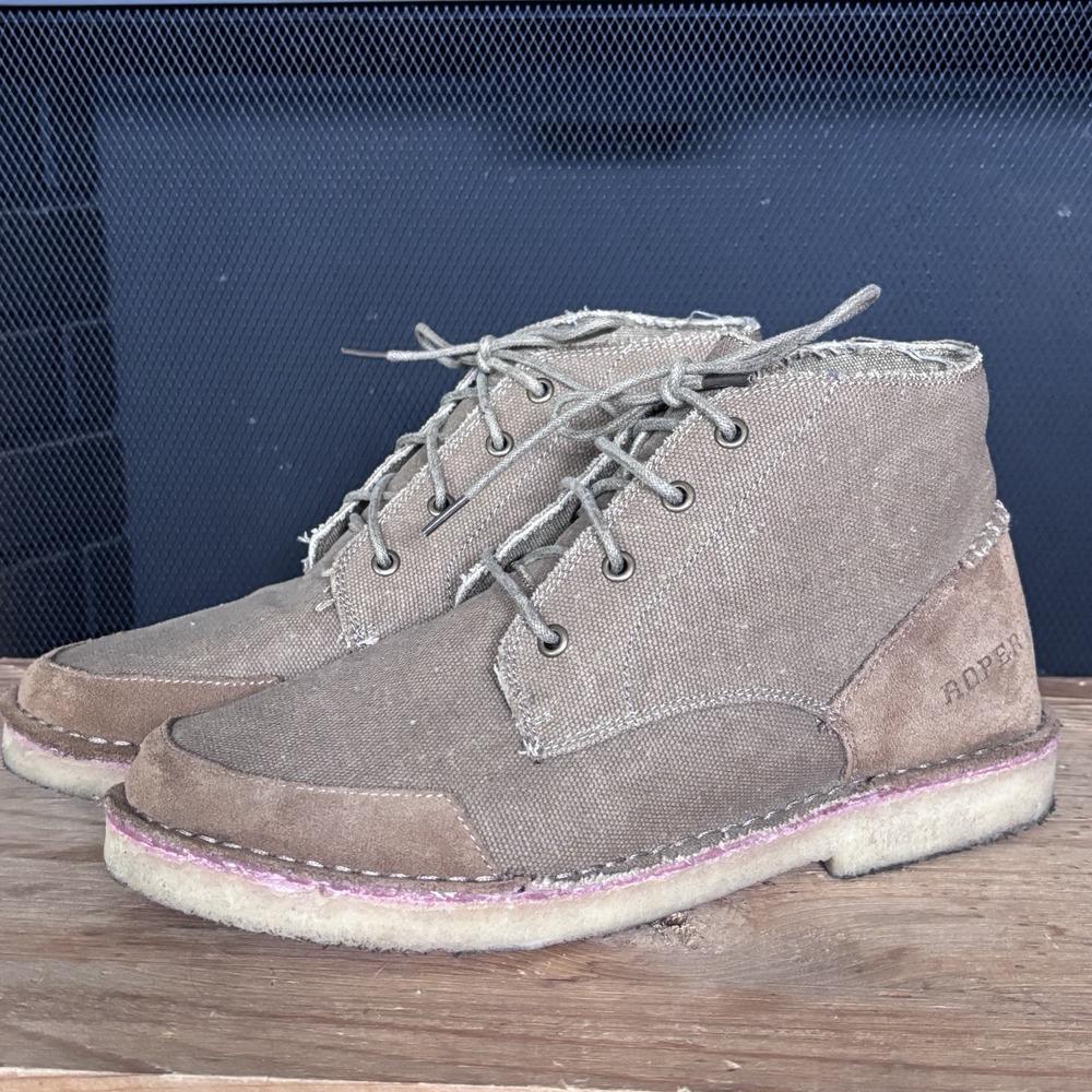 Roper‎ Crepe Mens Waxy Tan Leather Everett Ankle Boots chukka 10  Excellent
